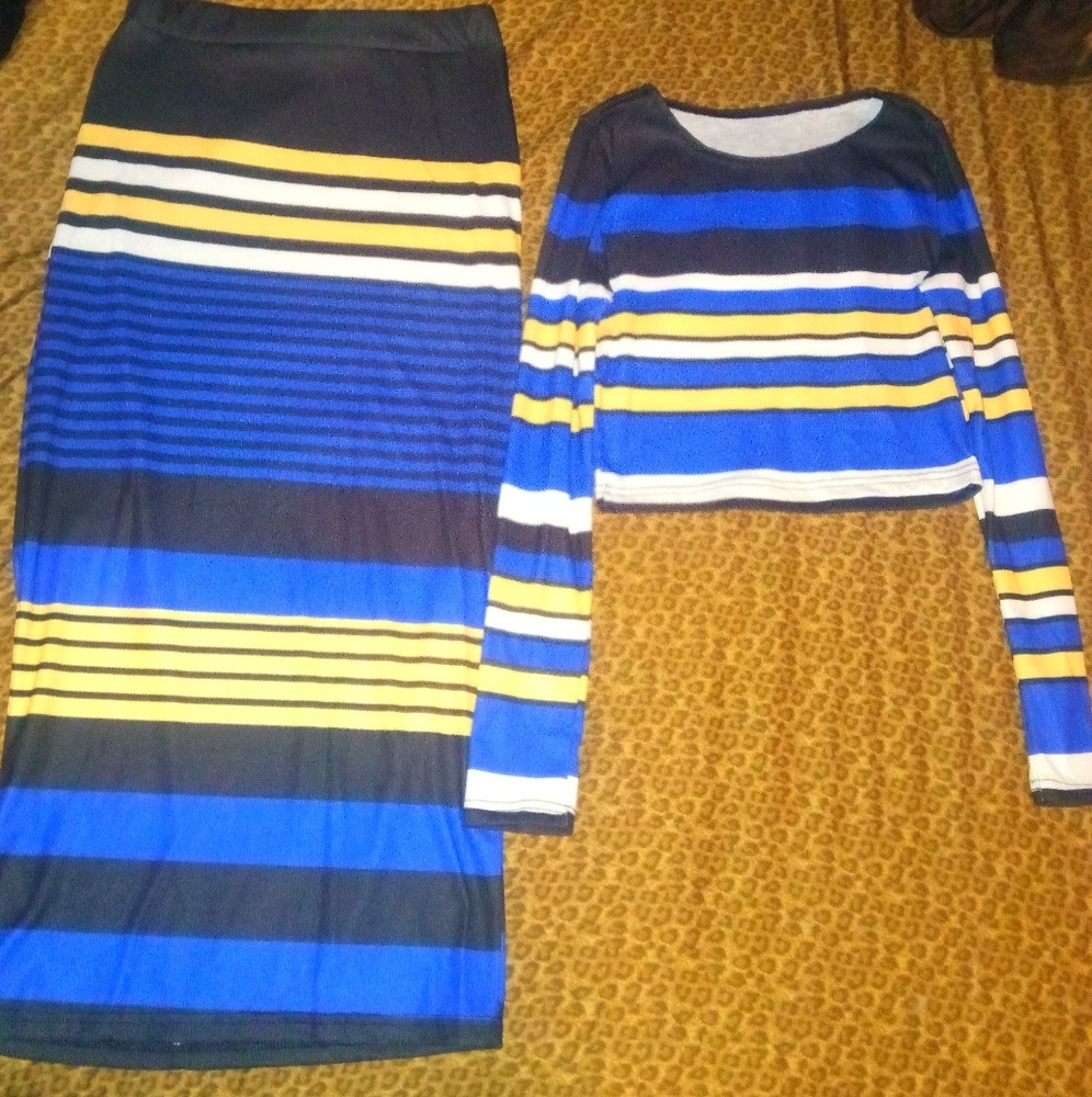 Crop top with matching skirt